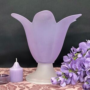 PartyLite Royal Tulip Frosted Glass Candle Holder or Vase.
